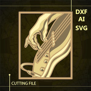 Guitar Multilayer SVG/ Guitar CNC file/ Cricut file / Cutting file svg/ Paper cut/ Laser cut file/ 3D layer