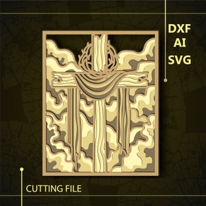 Cross Multilayer SVG/Cross CNC file/ Multilayer svg/ Cutting file svg/ Paper cut/ Laser cut file/ 3D layer