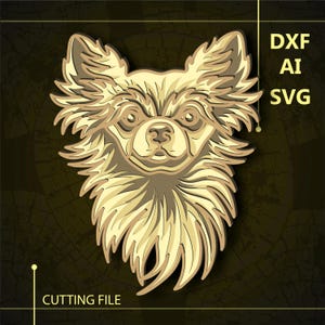 Chihuahua dog Multilayer SVG/ Chihuahua dog CNC file/ Cricut file/ Cutting file svg/ Paper cut/ Laser cut file/ 3D layer