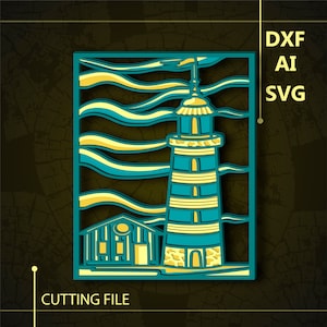 Lighthouse Multilayer SVG/  Lighthouse CNC file/ Cricut file / Cutting file svg/ Paper cut/ Laser cut file/ 3D layer