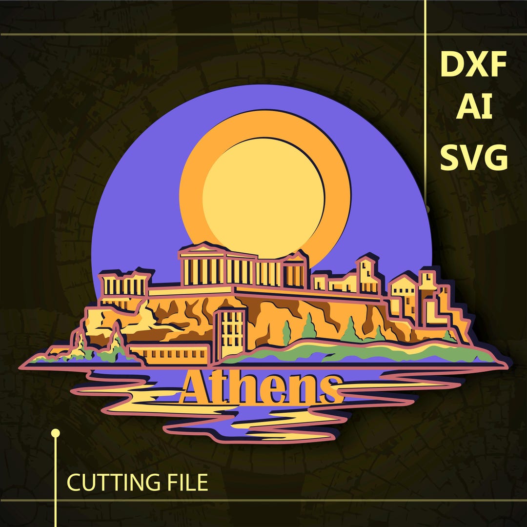 Athens City Multilayer SVG. CNC. Cricut. Paper Cutting. Laser Cut File ...