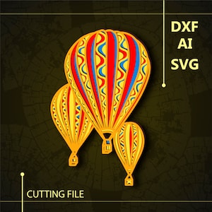 Air Balloons Multilayer SVG/ Air Balloons CNC file/ Cricut file / Cutting file svg/ Paper cut/ Laser cut file/ 3D layer
