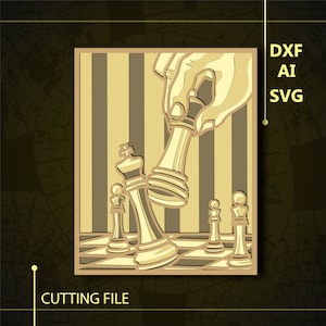 Chess Multilayer SVG/ Chess CNC file / Multilayer svg/ Cutting file svg/ Paper cut/ Laser cut file/ 3D layer