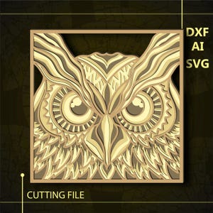 Sowa wielowarstwowa SVG/ Plik CNC Sowa/ Plik Cricut/ Plik do cięcia SVG/ Wycinanie papieru/ Plik do cięcia laserowego/ Warstwa 3D