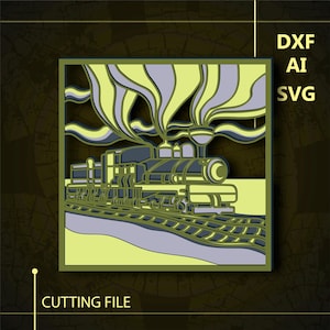 Train Multilayer SVG/  Train CNC file/ Cricut file / Cutting file svg/ Paper cut/ Laser cut file/ 3D layer