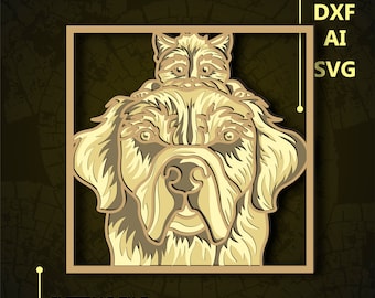 Retriever Dog Multilayer SVG. CNC. Cricut. Paper cutting. Laser cut file. 3D layer. Glowforge.