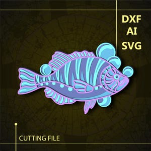 Fish Multilayer SVG/ Fish CNC file/ Cricut file / Cutting file svg/ Paper cut/ Laser cut file/ 3D layer