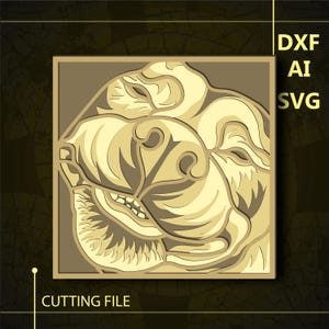 Pitbull face Multilayer SVG/ Pitbull face CNC/ Multilayer svg/ Cutting file svg/ Paper cut/ Multilayer SVG/