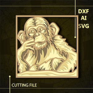 Monkey Multilayer SVG/ Monkey CNC file/ Cricut file / Cutting file svg/ Paper cut/ Laser cut file/ 3D layer