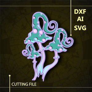 Mushrooms Multilayer SVG/ Mushrooms CNC file/ Cricut file / Cutting file svg/ Paper cut/Laser cut file/    3D layer