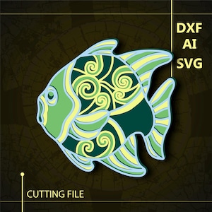 Fish Multilayer SVG/ Fish CNC file/ Cricut file / Cutting file svg/ Paper cut/ Laser cut file/ 3D layer