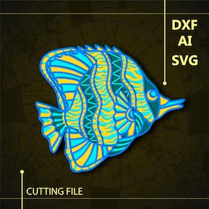 Fish Multilayer SVG/ Fish CNC file/ Cricut file / Cutting file svg/ Paper cut/ Laser cut file/ 3D layer