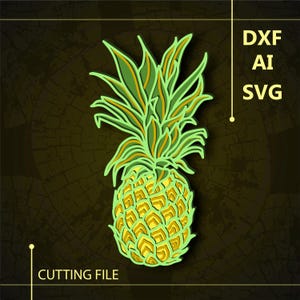 Pineapple Multilayer SVG/ Pineapple CNC file/ Cricut file / Cutting file svg/ Paper cut/ Laser cut file/         3D layer