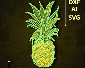 Pineapple Multilayer SVG/ Pineapple CNC file/ Cricut file / Cutting file svg/ Paper cut/ Laser cut file/         3D layer