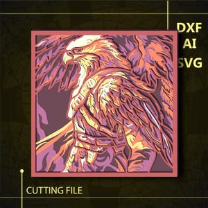 Eagle warrior Multilayer SVG/ Eagle warrior CNC file/ Cricut file / Cutting file svg/ Paper cut/ Laser cut file/ 3D layer