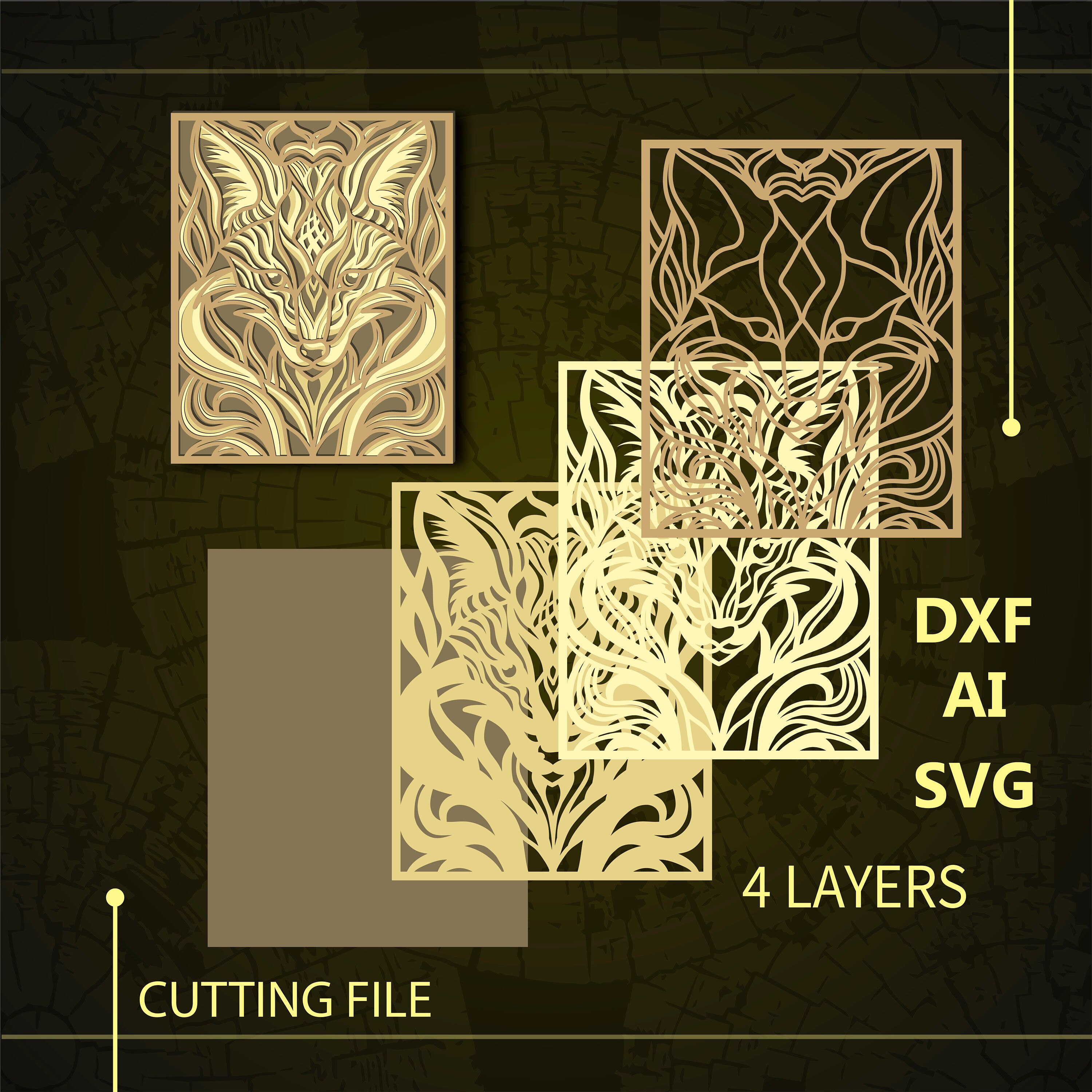 Fox Multilayer SVG/ Fox CNC File/ Cricut File/ Cutting File Svg/ Paper ...