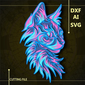 Cat Multilayer SVG/ Cat CNC file/ Cricut file/ Cutting file svg/ Paper cut/ Laser cut file/ 3D layer