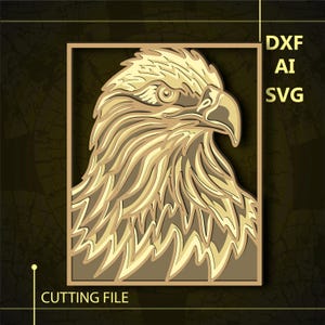 Eagle Multilayer SVG/ Eagle CNC file/ Cricut file / Cutting file svg/ Paper cut/ Laser cut file/ 3D layer