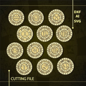 Bundle Sternzeichen Multilayer SVG/ Sternzeichen CNC Datei/ Cricut Datei/ Schneidedatei svg/ Papierschnitt/ Laser cut Datei/ 3D Layer