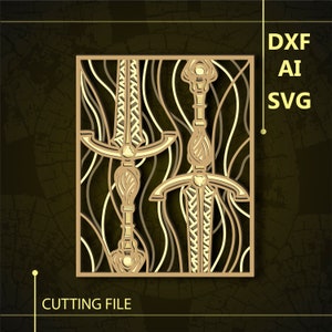 Sword Multilayer SVG/ Sword CNC  file/ Cricut file / Cutting file svg/ Paper cut/ Laser cut file/ 3D layer