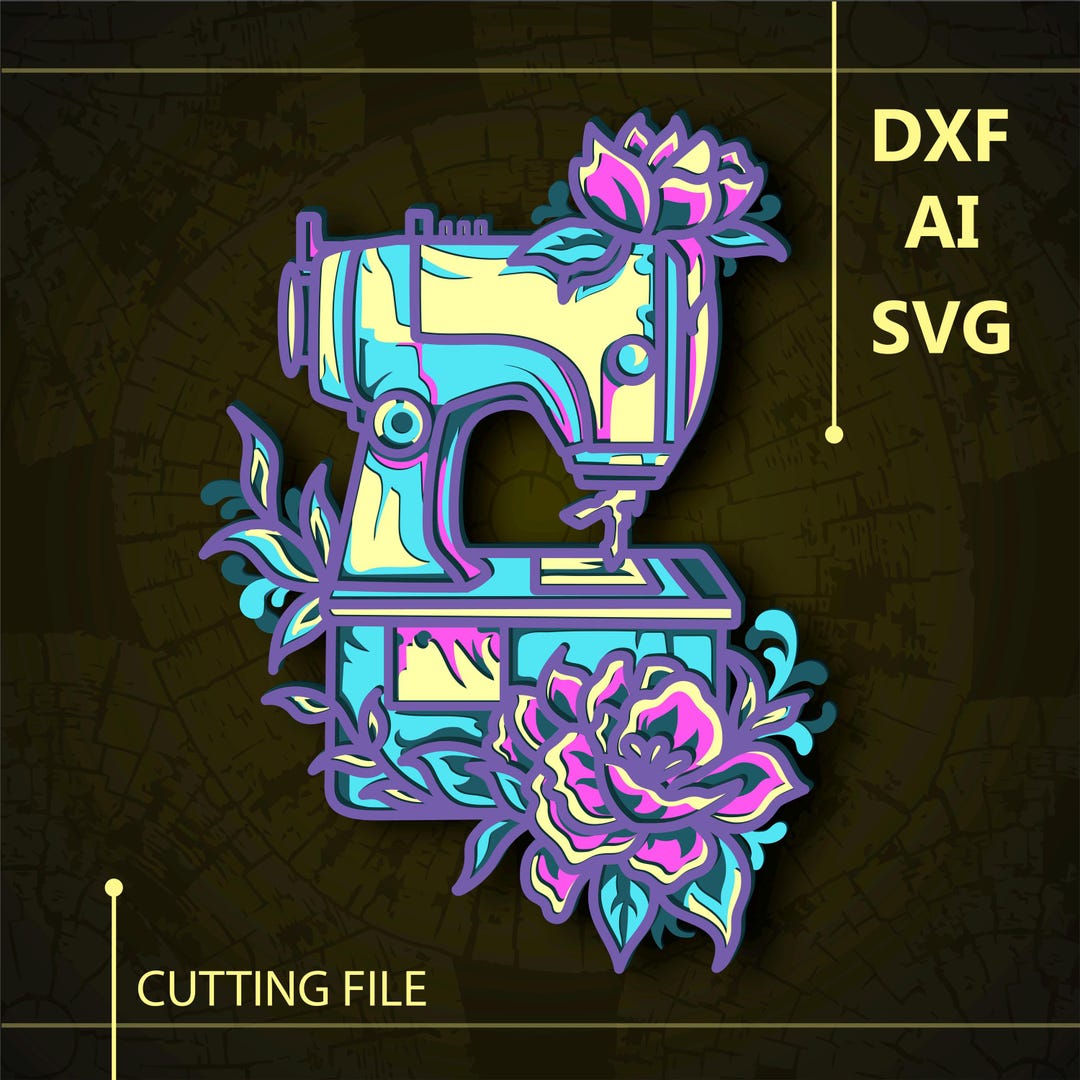 Sewing Machine Multilayer SVG. CNC. Cricut. Paper Cutting. Laser Cut ...