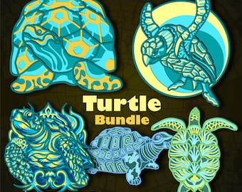 Bundle Turtle Multilayer SVG. CNC. Cricut. Paper cutting. Laser cut file. 3D layer. Glowforge.