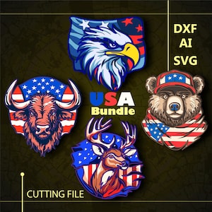 Bundle United States Multilayer SVG/ Bundle USA CNC file/ Cutting file svg/ Paper cut/ Laser cut file/       3D layer