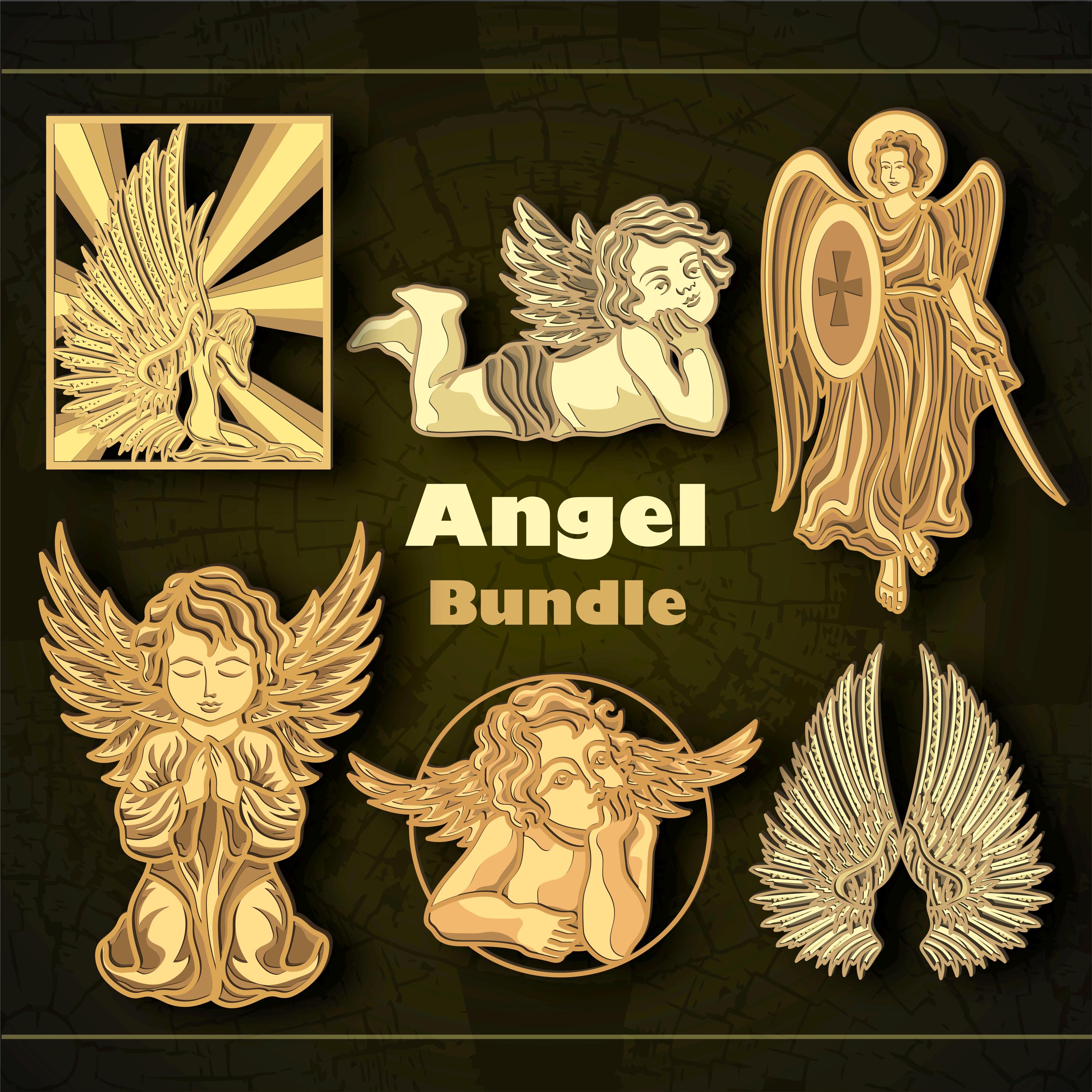 Bundle Angel Multilayer SVG/ Angel CNC file/ Cricut file/ Cutting file svg/ Paper cut/ Laser cut file/ 3D layer