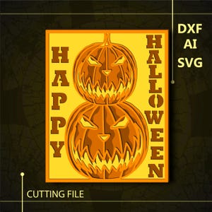 Halloween pumpkins Multilayer SVG file/ Cricut file / Multilayer svg/ Cutting file svg/ Paper cut/ Laser cut file/ 3D layer