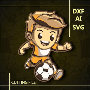 Football Multilayer SVG/ Football CNC file/ Cricut file / Cutting file svg/ Paper cut/ Laser cut file/ 3D layer