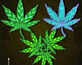 Bundle Marijuana Multilayer SVG file/ Cricut file / Multilayer svg/ Cutting file svg/ Paper cut/ Laser cut file/ 3D layer