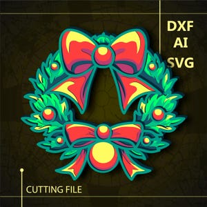 Christmas Wreath Multilayer SVG/ Christmas Wreath CNC file/ Cricut file / Cutting file svg/ Paper cut/ Laser cut file/ 3D layer