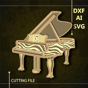 Piano  Multilayer SVG/  Piano CNC file/ Cricut file/ Cutting file svg/ Paper cut/ Laser cut file/ 3D layer