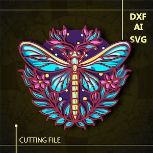 Dragonfly Multilayer SVG/ Dragonfly CNC file/ Cricut file / Cutting file svg/ Paper cut/ Laser cut file/ 3D layer