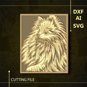 Spitz Hund Multilayer SVG/ Spitz Hund CNC Datei/ Cricut Datei / Schneidedatei svg/ Papierschnitt/ Laser cut Datei/ 3D Schicht