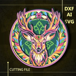 Deer Multilayer SVG/ Deer CNC file/ Cricut file / Cutting file svg/ Paper cut/ Laser cut file/       3D layer