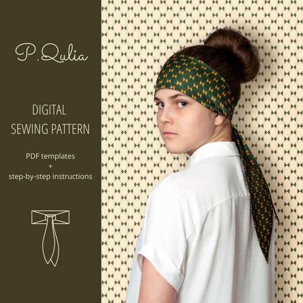 Bandeau élastique avec liens longs Patron de couture numérique pdf Tailles femme S-L