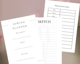 Sewing Planner PDF | 9-Page Printable Sewing Organizer | Digital Project Planner for Dressmakers