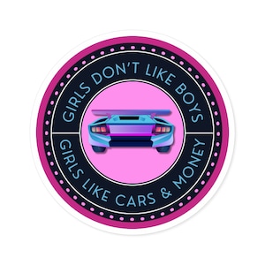 Pegatina de vinilo con corte circular de Cars & Money
