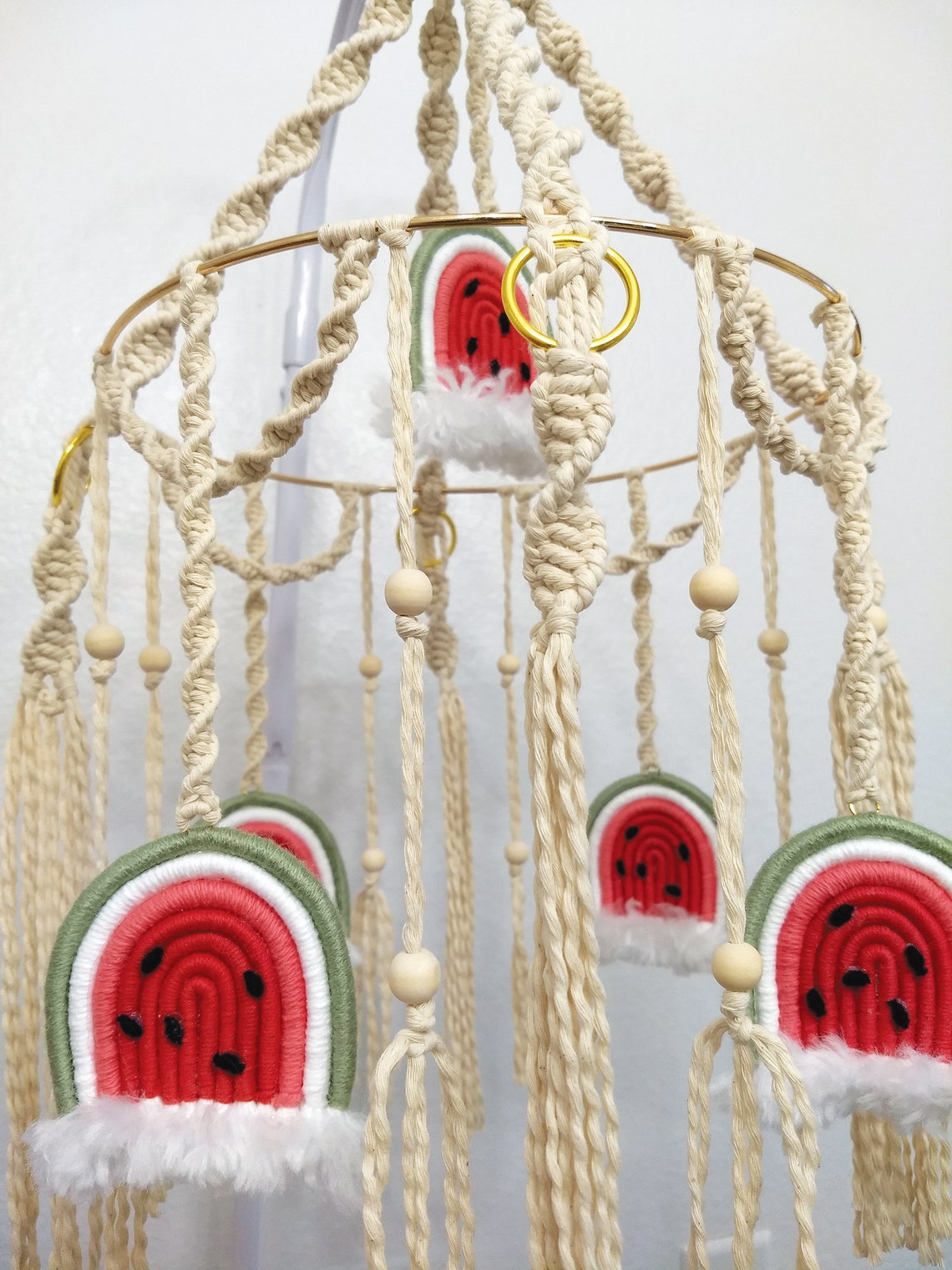 Watermelon Handmade Macrame Baby Mobile Nursery Mobile Etsy