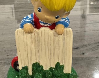 Dennis the Menace altered from a precious moment figurine