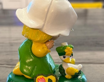 Mint Tulip & Marsh Mallard from 1980s Strawberry Shortcake altered from a precious moment figurine