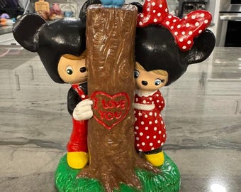Disney’s Mickey & Minnie altered from a Precious Moments figurine