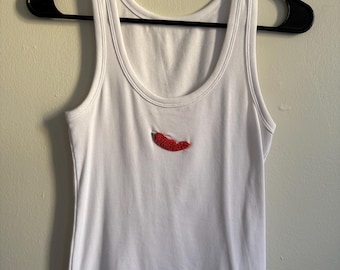 chili pepper beaded tank