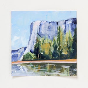 Landscape original mini mountain painting lake mountain art landscape fine art cabin decor home decoration landscape gift for her image 3