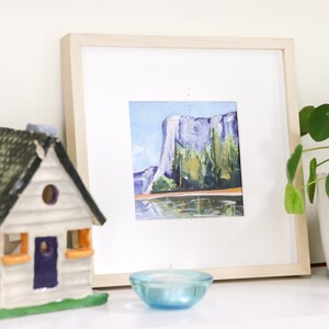 Landscape original mini mountain painting lake mountain art landscape fine art cabin decor home decoration landscape gift for her image 2