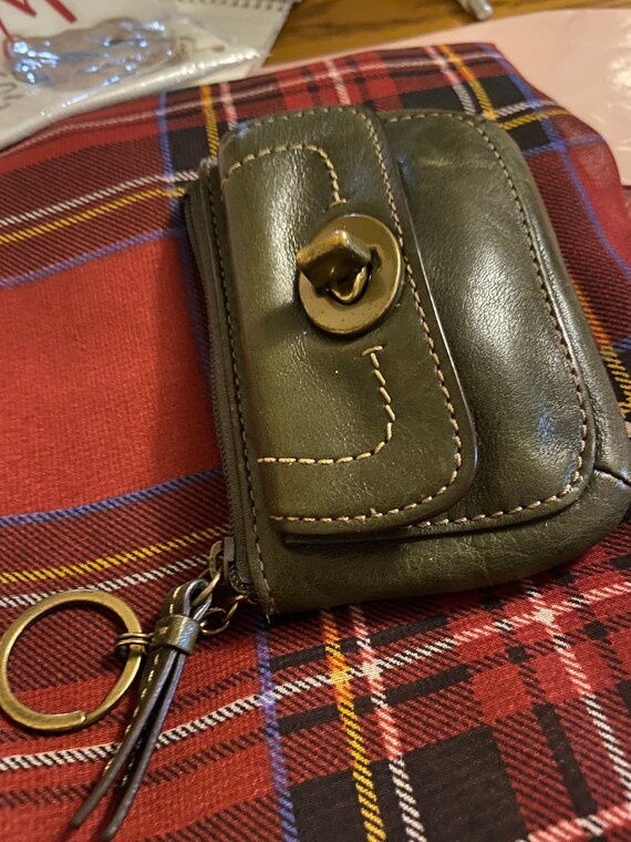 Vintage Coach EUC Olive Legacy Stripe Key Chain\Fo