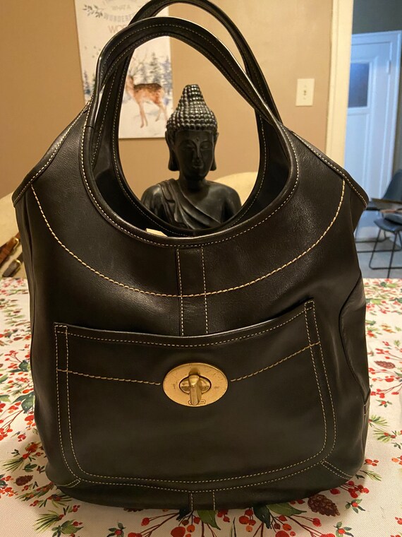 Coach Vintage EUC Black Ergo Large Tote Style#1074
