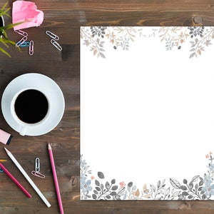 Papelería de flores de acuarela / IMPRIMIR SU PROPIO / Copia digital / Descarga instantánea