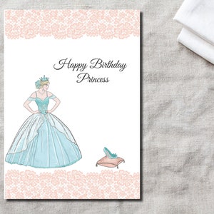 Alles Gute zum Geburtstag Prinzessin Karte | DRUCKEN SIE IHR EIGENES | Digitale Kopie | Sofort Download
